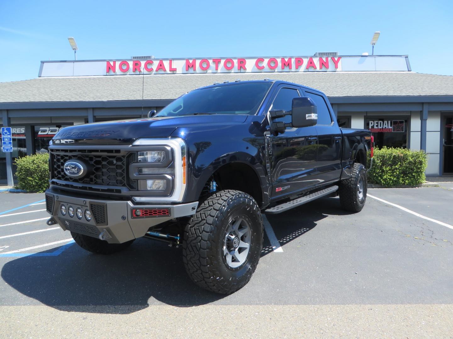 2023 BLUE /BLACK Ford F-350 SD Lariat Crew Cab Long Bed 4WD (1FT8W3BM9PE) with an 6.7L V8 OHV 16V DIESEL engine, 6A transmission, located at 2630 Grass Valley Highway, Auburn, CA, 95603, (530) 508-5100, 38.937893, -121.095482 - Sinister Diesel Built 23 Lariat Superduty with a ton of extras....... Sinister custom radius arms and traction bars, King Offroad shocks & Steering stabilizers, 18" Icon Rebound wheels, 37" Nitto Recon Grappler tires, Cat Back Exhaust, PMF rear leaf Springs, Sinister Front and Rear bumpers, Rigid Li - Photo#0